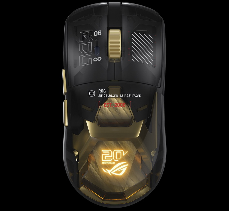 아수스가 게임용 마우스 ROG Harpe II Extreme Edition 20을 출시했습니다 – 투명한 외관, 금박 마감과 가격은 260달러입니다