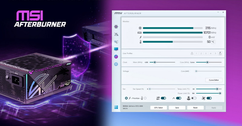 MSI는 RTX 5000과 RX 9000의 보안을 강화하여 Afterburner에 GPU Safeguard+ 모드를 추가해 포트가 녹아내리는 것을 방지합니다