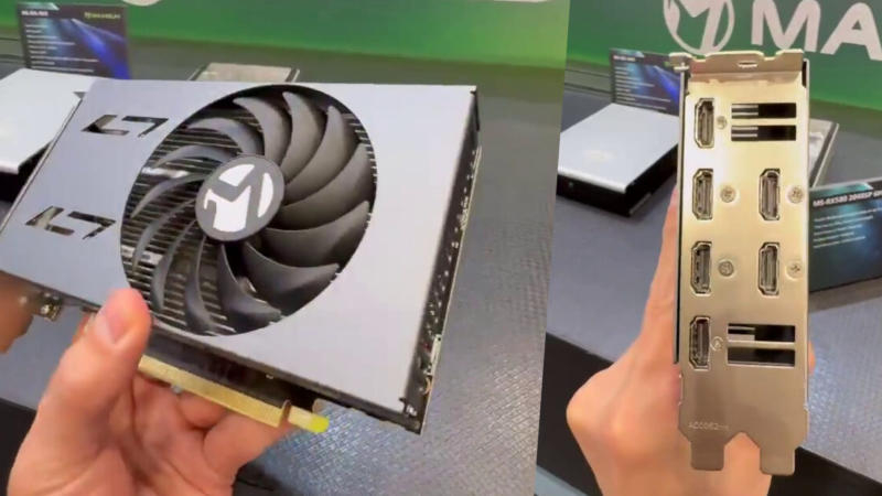 맥스선은 컴퓨텍스 2026에서 10년 된 레이디언 RX 580을 발표했으며, 이 제품에는 6개의 HDMI 포트가 있습니다