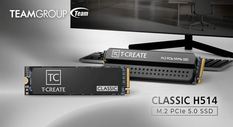 TeamGroup는 로컬 AI 부하를 위해 설계된 SSD T‑Create Classic H514 PCIe 5.0을 출시했습니다: 용량 최대 4TB, 읽기 속도 최대 14,200MB/s