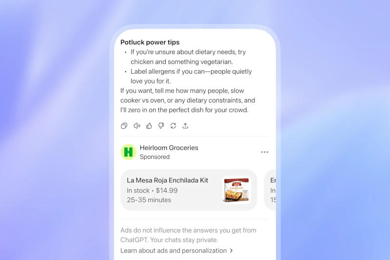 챗지피티는 이제 광고를 표시하지만 모든 사람에게 동시에 보이지는 않는다