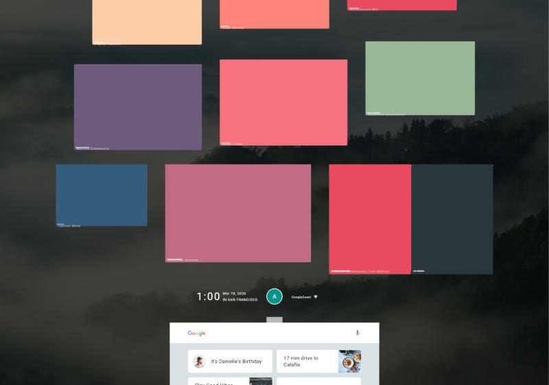 브라우저에는 이전에 전망이 있었던 구글 Fuchsia의 인터페이스가 구현되었습니다.