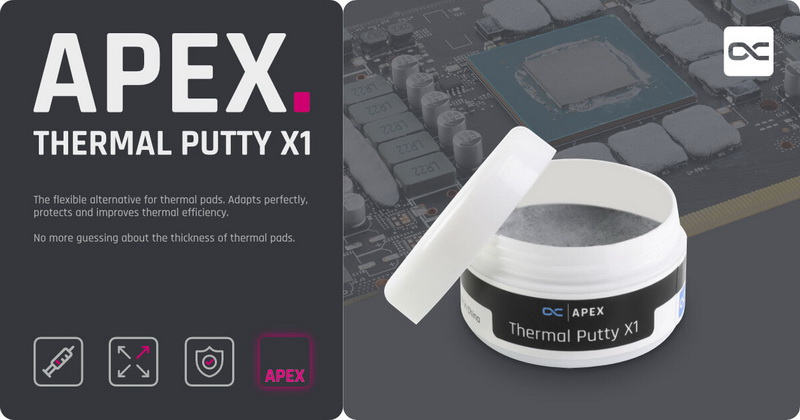 알파쿨은 새로운 액체 열 프로텍터인 Apex Thermal Putty X1을 출시했습니다