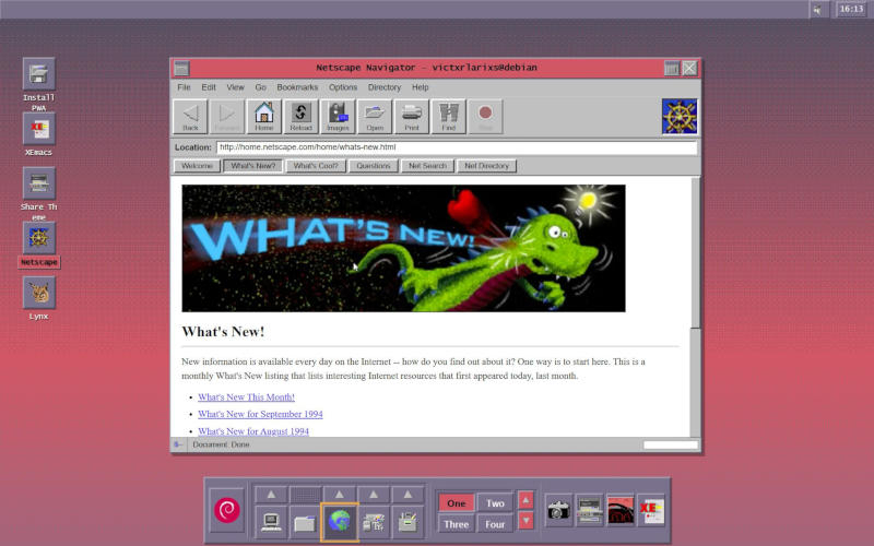 사용자는 브라우저에서 바로 실행되는 그래픽 인터페이스를 갖춘 1994년형 리눅스를 복원했습니다