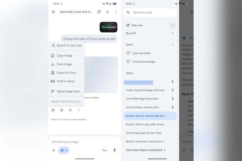 구글 제미니는 대화 분할을 시작합니다—ChatGPT처럼