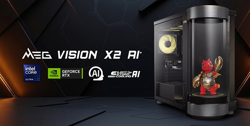 MSI는 홀로그램 화면과 내장 AI 어시스턴트가 있는 게임 시스템 MEG Vision X2 AI+를 발표했습니다