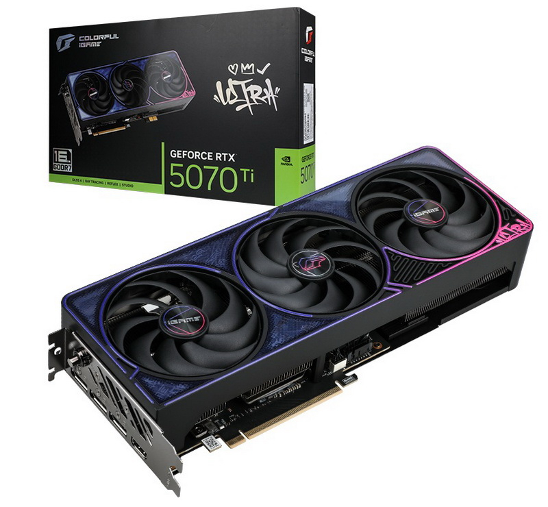 컬러풀은 분리형 전원 커넥터 GC-HPWR가 있는 iGame GeForce RTX 5070 Ti Ultra Z Black OC 비디오 카드를 발표했습니다