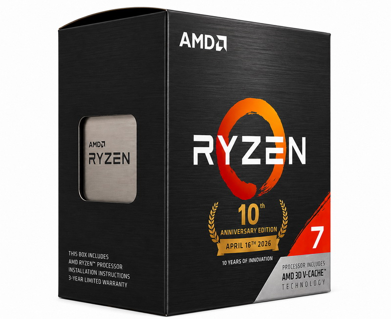 Ryzen 7 5800X3D AM4 10년 기념 버전이 인도에서 이제 310달러에 제공됩니다